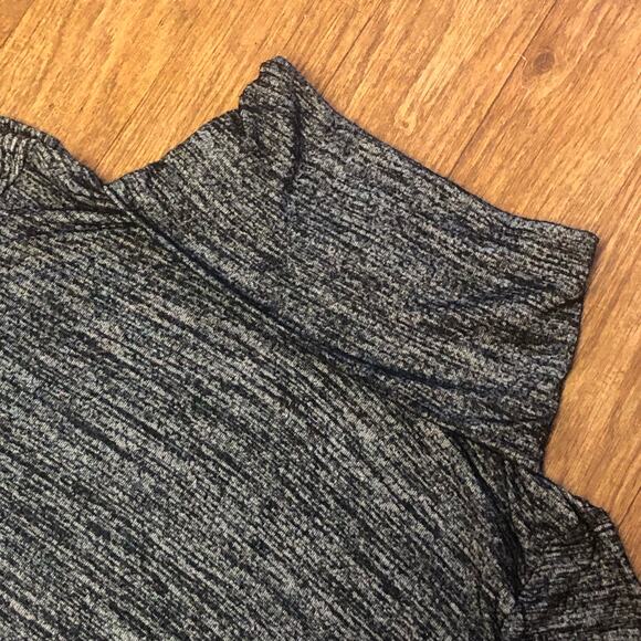 GAP Black Gray Melange Marled Striped Turtleneck Pullover Sweater Size Small - Picture 4 of 12